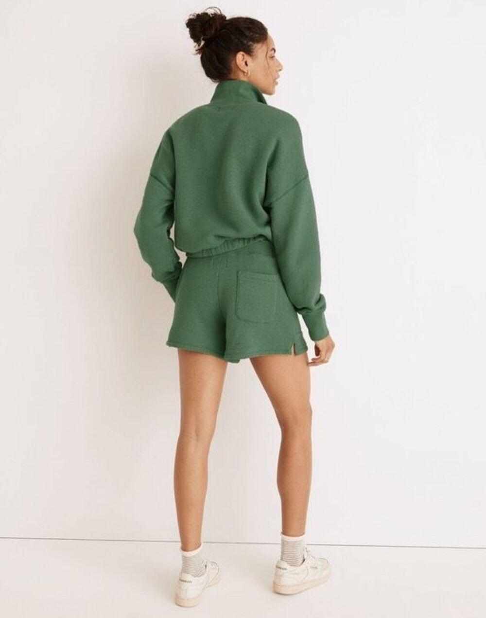 ✨Madewell MWL Airyterry Stitched-Pocket Hthr Versailles Green Sz XS Sweatshorts✨ - Picture 3 of 8